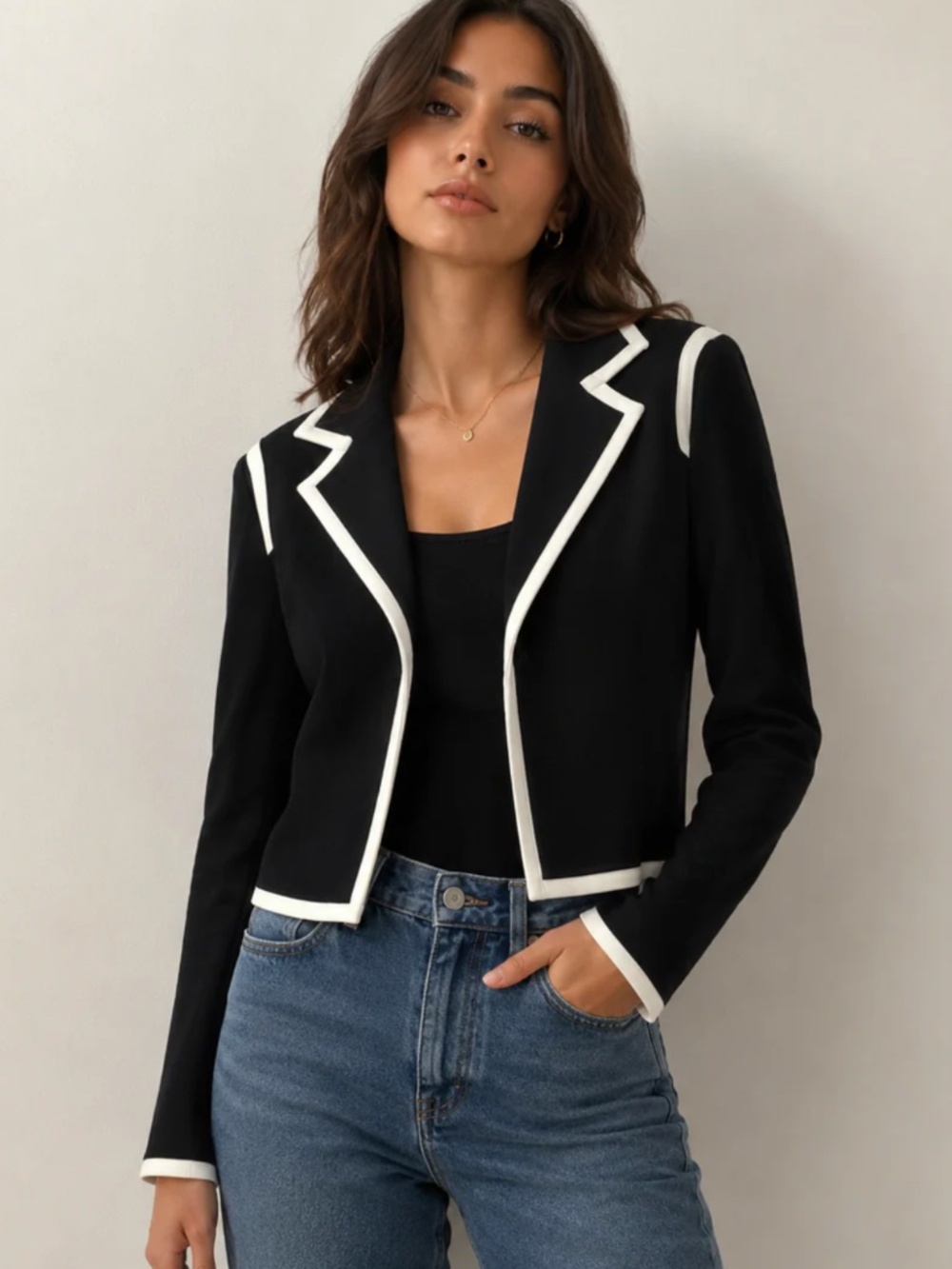 Minnie Rose Knit Black/White Jacket